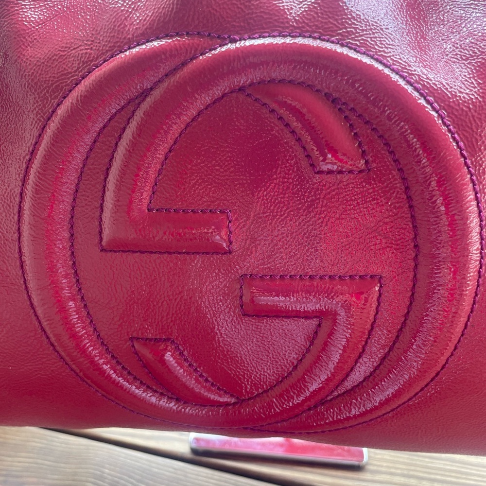 Gucci SOHO Red Leather Chain Shoulder Bag EUC. COA in pics. - Picture 4 of 13